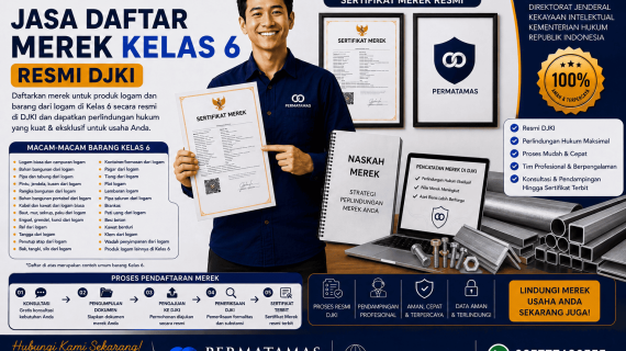 Jasa Daftar Merek Kelas 6 untuk Paku, Sekrup, Baut, dan Mur Logam Resmi DJKI