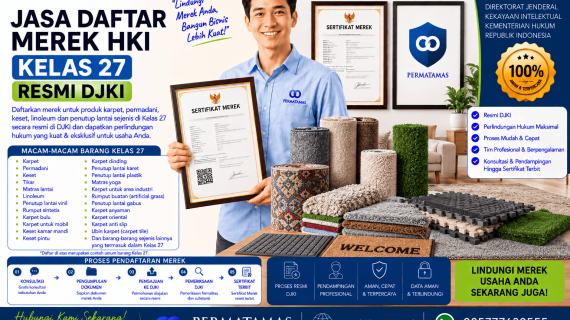 Jasa Daftar Merek Kelas 27 untuk Karpet, Permadani, Keset, dan Matras Lantai Resmi DJKI