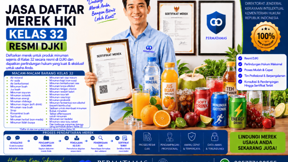Kelas 32 Merek Produk untuk Minuman Energi Non-Medis, Minuman Elektrolit, dan Minuman Rendah Kalori Resmi DJKI : Jasa Pendaftaran Merek Resmi DJKI