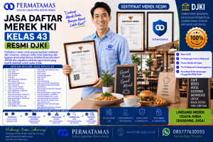 Jasa Pendaftaran Merek Kelas 43 untuk Jasa Penyediaan Makanan untuk Acara, Resepsi, dan Pesta Resmi DJKI