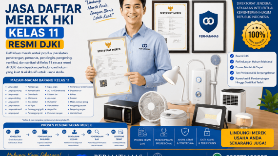 Kelas 11 Merek Produk untuk AC, Kipas Angin, Pemanas Air, dan Peralatan Sanitasi Resmi DJKI : Jasa Pendaftaran Merek Resmi DJKI